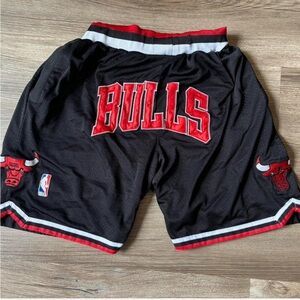Just Don Red and Black Bulls Shorts